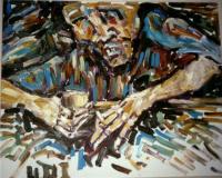Drunk - Oil On Canvas Paintings - By Udi Peled, Impressionism Painting Artist
