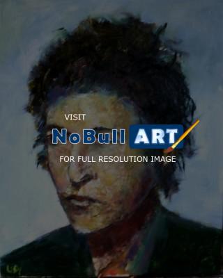 Portraits - Young Bob Dylan - Oil On Canvas