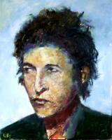 Young Bob Dylan - Oil On Canvas Paintings - By Udi Peled, Impressionism Painting Artist