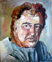 Portrait Of Bo Rotunno - Oil On Canvas Paintings - By Udi Peled, Impressionism Painting Artist