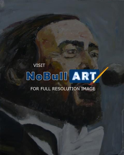 Portraits - Portrai  Of Pavarotti - Oil On Canvas
