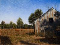 Landscape - Ole Metal Barn - Oil On Linen