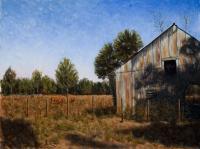 Landscape - Ole Metal Barn - Oil On Linen