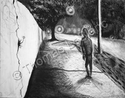 Drawings - Walk - Charcoal