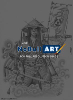 Composition And Design - Samurai - Graphite Pencil