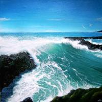 Rushing In - Acrylic Paintings - By Alan Minshull, Realism Painting Artist