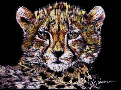 Big Cats - The Chase Begins - Mixed Medium