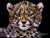 Big Cats - The Chase Begins - Mixed Medium