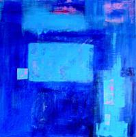 Blue Haze - Mixed Media Mixed Media - By Keith Bond, Abstract Mixed Media Artist