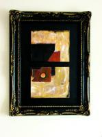 Paintings - Composition In Black  Gold - Acrylic