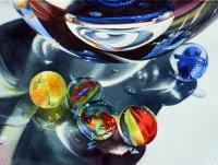 Original Watercolor Painting - Marbles - Watercolor