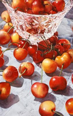 Original Watercolor Painting - Bing Cherries - Watercolor