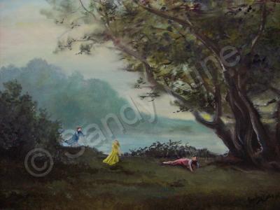 At The Lake - After Noon At The Lake - Oil On Canvas