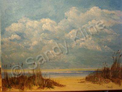 The Artist At The Beach - Beach Path - Acrylic  On  Canvas