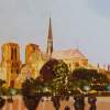 Notre Dame At Dusk - Oil Paint Paintings - By Matthew Wade, Architectural Painting Artist