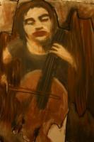 The Cellist - Mixed Media Mixed Media - By Nick Dooley, Traditional Mixed Media Artist