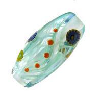 Lampwork Beads - Lampwork Wispy Bead With Murrini And Dots - Glass