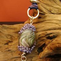Lampwork Pendant With Lavender Berries - Glass Glasswork - By Lori Smith, Beads Glasswork Artist