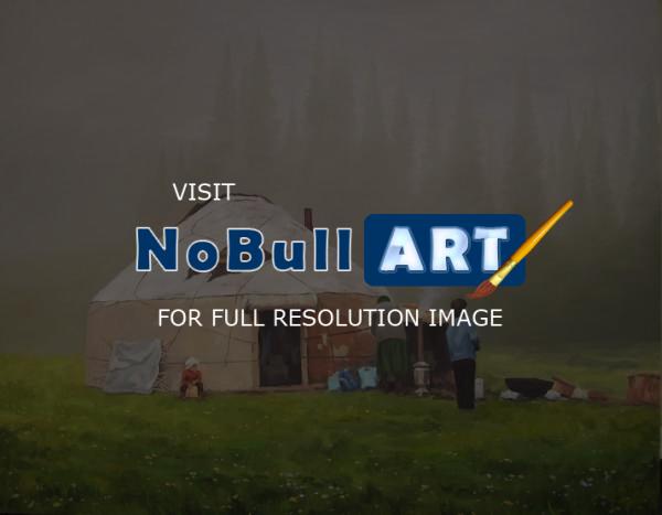 Landscape - Pasture Fog - Oil On Canvas