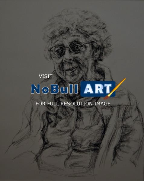 Portraits - Elderly Woman 1 - Conte Crayon