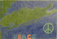 Peace On Long Island - Drawing Materials Pencil Marke Drawings - By Kevin Arango, Peace Drawing Artist