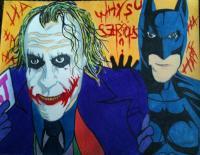 Joker Rivals - Mixed Media Drawings - By Carl Parker, Realist Drawing Artist