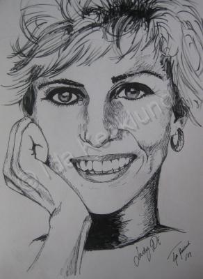 Portraits - Lady Di - Ink