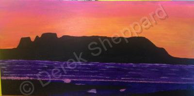 Sunset - Sleeping Giant - Acrylicmixed Media On Canvas