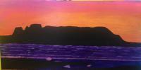 Sunset - Sleeping Giant - Acrylicmixed Media On Canvas