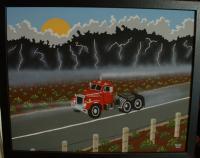 1960 Mack - Acrylic And Airbrush On Flat C Paintings - By John Saude, Bold Painting Artist