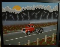 1960 Mack - Acrylic And Airbrush On Flat C Paintings - By John Saude, Bold Painting Artist