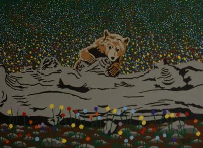 Bears - Bear In Flowers - Acrylic