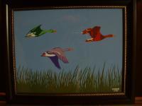 Geese In Flight - Acrylic Paintings - By John Saude, Bold Painting Artist
