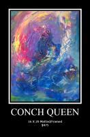 Conch Queen - Acrylic On Paper Paintings - By Caroline Duvoe, Abstract Expressionism Painting Artist