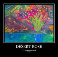 Desert Rose - Acrylic On Paper Paintings - By Caroline Duvoe, Abstract Expressionism Painting Artist