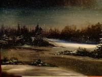 Snowy Night - Acrylic Paintings - By Charanya Kalamegam, Acrylic Painting Artist