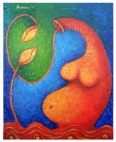 Adi Shakti - The Golden Womb - Acrylic On Canvas