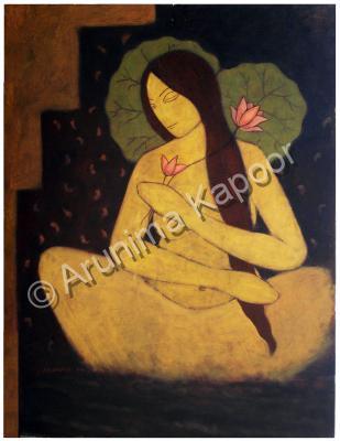 Omnipotent - Sri- The Goddess - Acrylic On Canvas