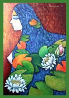 Peace Within II - Acrylic On Canvas Paintings - By Arunima Kapoor, Expressionism- Figurative Painting Artist