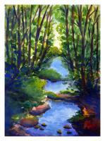 River Malini - Kanvashram - Watercolour On Fabriano Sheet Paintings - By Arunima Kapoor, Impressionism Painting Artist