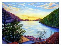 Landscape - Lake View - Nainital - Watercolour On Fabriano Sheet