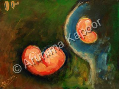 Abstract Expressionism - In The Womb - Acrylic On Paper