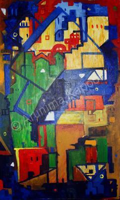 Cityscape - Cityscape I - Acrylic On Canvas