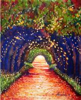 Landscape - Path With Trees Nanital - Acrylic On Canvas