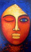 Face I - Acrylic On Canvas Paintings - By Arunima Kapoor, Expressionism Painting Artist