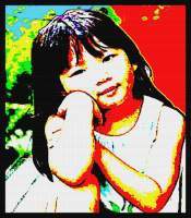 Chinese Girl-Youthful - Mixed Printmaking - By Otis Porritt, Pop-Art Printmaking Artist