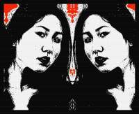 Japanese Girl-Tokyo Nights - Mixed Printmaking - By Otis Porritt, Pop-Art Printmaking Artist