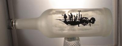 Bottle Whimsy - Fantasy Steampunk Airship Silhouette - Multi Medium