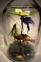 5 Fish Under A Lily - Multi Medium Other - By Keith B, Outsider Folk Craft Other Artist