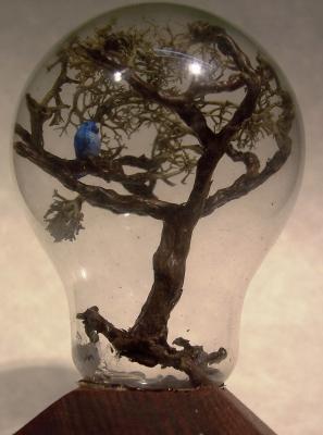 Bottle Whimsy - Bird In Tree - Multi Medium